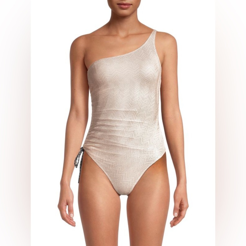 NWT Missoni Zigzag Knit One-Shoulder Swimsuit